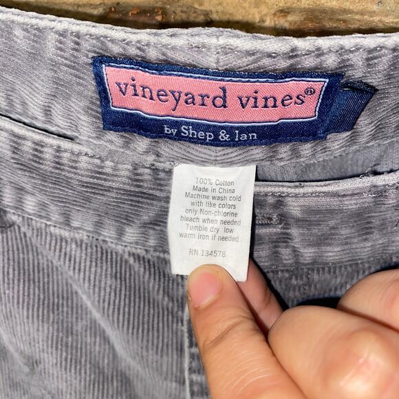 Vineyard Vines Gray Corduroy Straight Leg Chino Pants Men's Size 38x34 - Picture 5 of 6